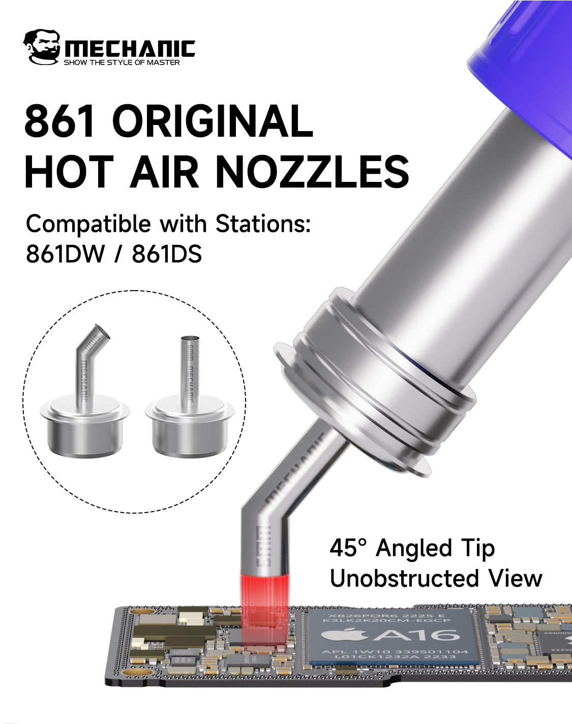 Hot Air Rework Station 861Dw - Mechanic 861 열풍 노즐 키트 -