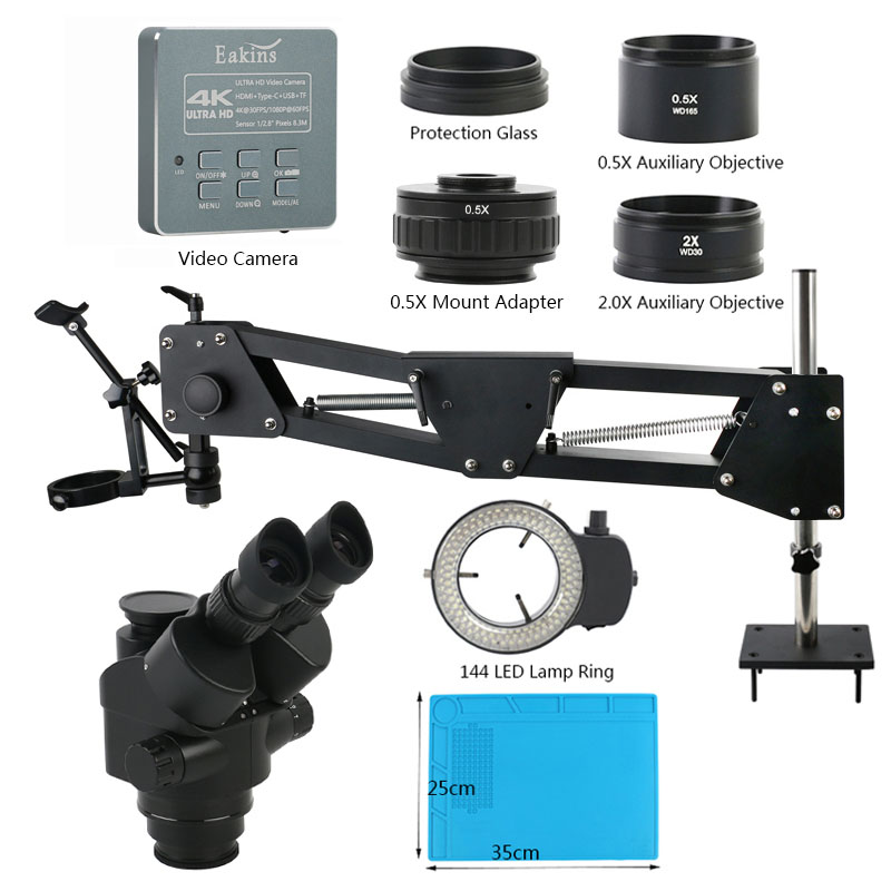 Simul-Focal Industrial Microscope 4K Hdmi - 산업용 삼안 스테레오 현미경, HDMI USB
