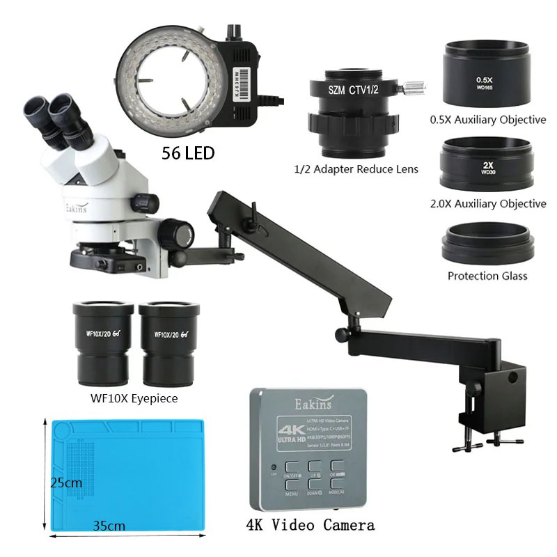 Simul-Focal Industrial Microscope 4K Hdmi - Simul Focal 산업용 삼안 스테레오 현미경,