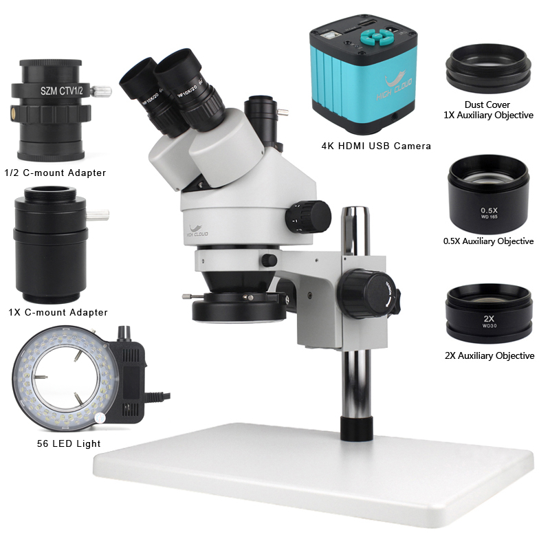 Simul-Focal Industrial Microscope 4K Hdmi - 휴대폰 PCB 납땜 수리 실험실 산업용