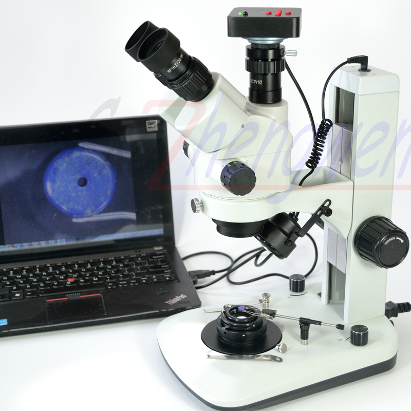 Trinocular Stereo Microscope 7X-45X - FYSCOPE 3.5X-90X 7X-45X 고급 보석 스테레오