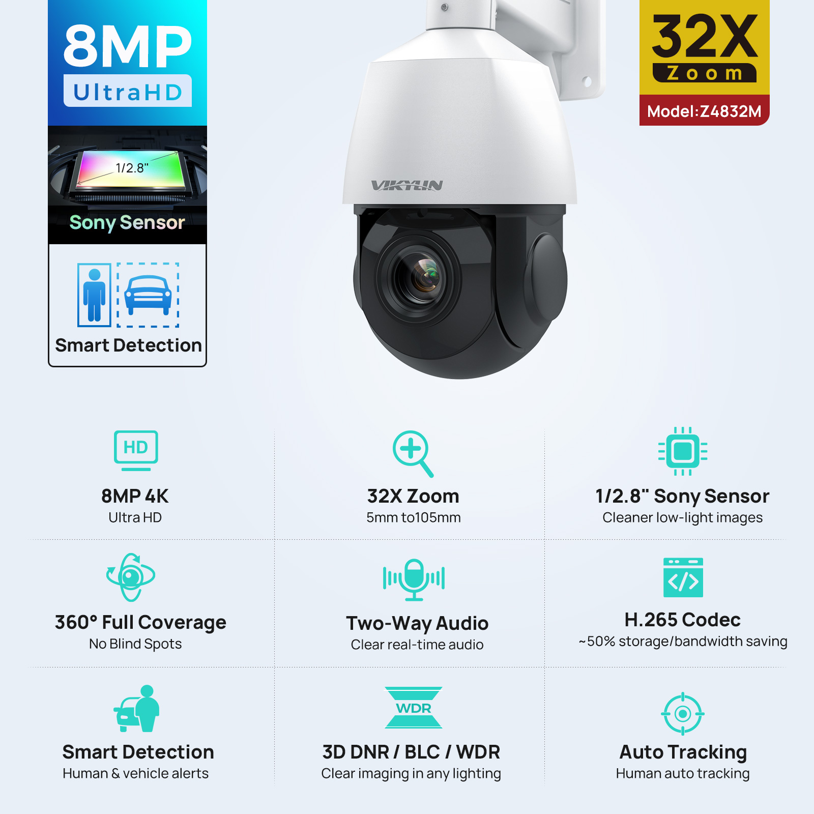 Vikylin 4K 8MP PTZ 32X 줌 100M  - 4K Microscope Camera Sony Sensor 리뷰 및 가격