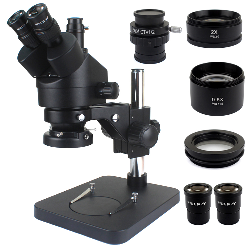 전화 PCB 납땜 수리 실험실 산업용 7X 45X 삼안 - Trinocular Stereo Microscope 7X-45X 리뷰 및 가격