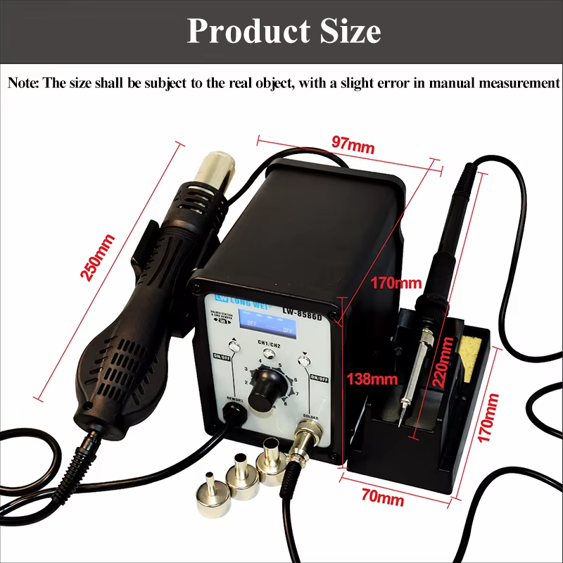 LW-8586D 2 in 1 750W 열풍기 480 ℃ - 2 In 1 Soldering Rework Station 750W 리뷰 및 가격