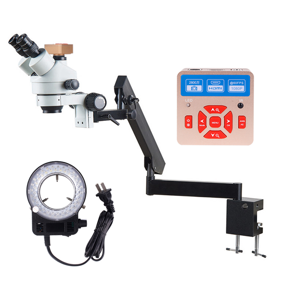플렉시블 암 고정 클램프 현미경 7X-45X 줌 삼안  - Trinocular Stereo Microscope 7X-45X 리뷰 및 가격