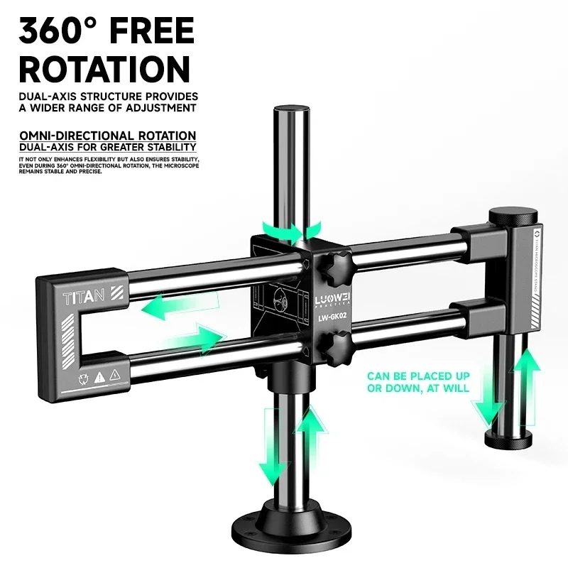 LUOWEI LW-GK02 이축 이중 붐 현미경 스탠드 - Articulating Arm Boom Stand Microscope 리뷰 및 가격
