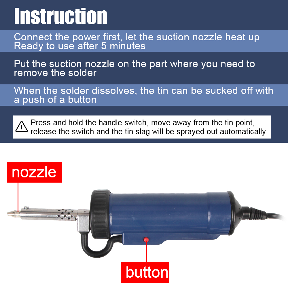 3 개의 흡입 노즐이있는 주석 빨판 진공 EU/US 플 - Desoldering Pump Electric Vacuum Station 리뷰 및 가격