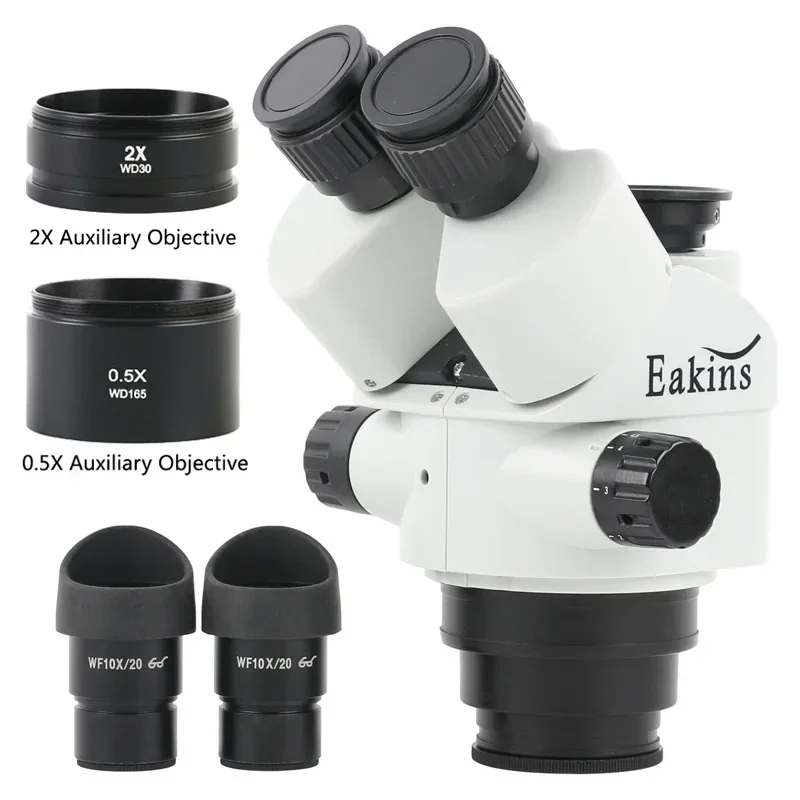 동시 초점 삼안 현미경, 보조 렌즈 및 줌 스테레오 현 - Trinocular Stereo Microscope 7X-45X 리뷰 및 가격